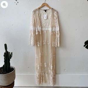 Beige Lace Kimono